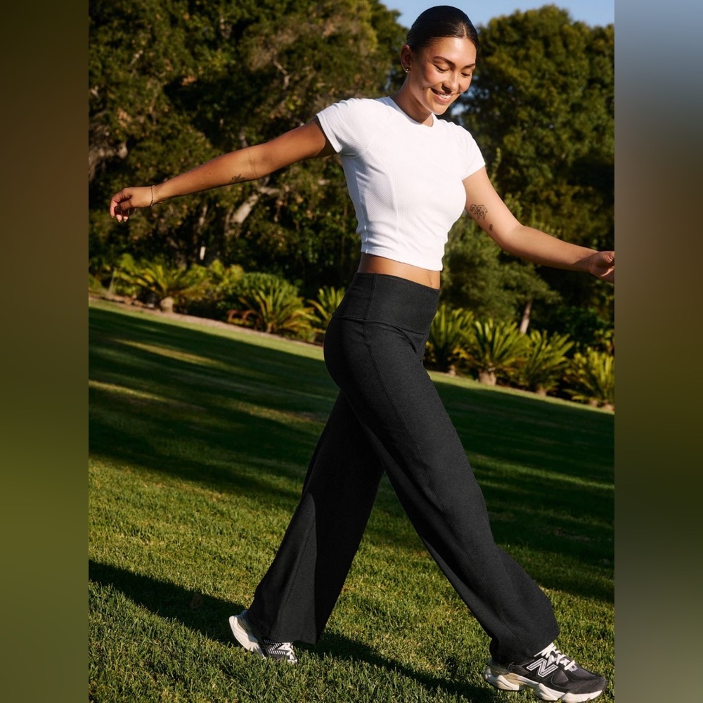 Beyond Yoga Black High-Rise Wide Leg Pants